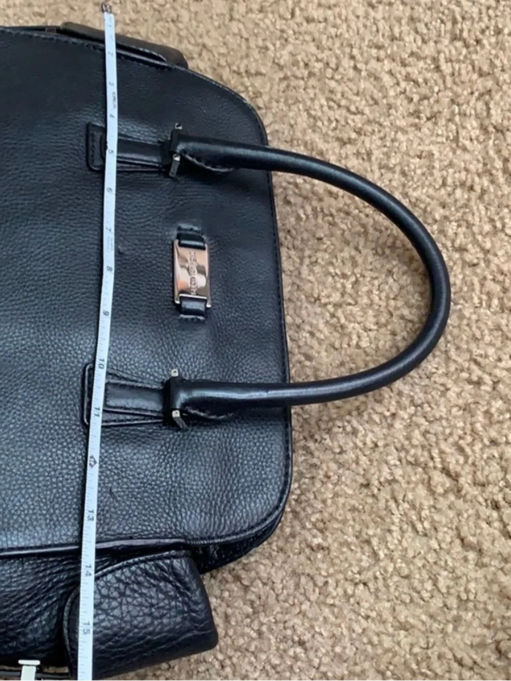 Michael Kors Black Pebbled Leather Top-Handle Satchel